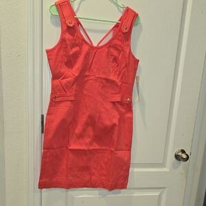 Coral Sleeveless Dress